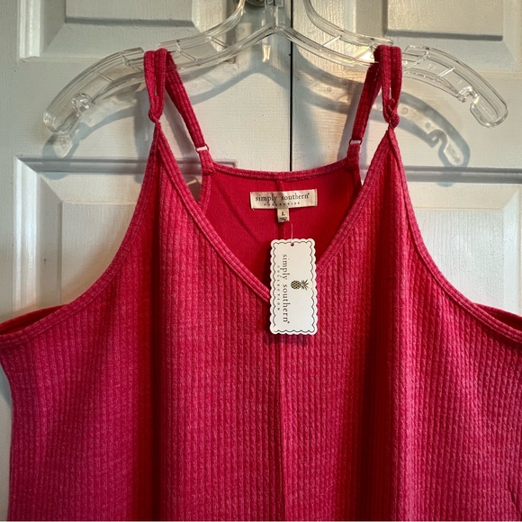 NWT 🩷 Waffle Knit Pink Jumpsuit with Front Pockets - Picture 3 of 14